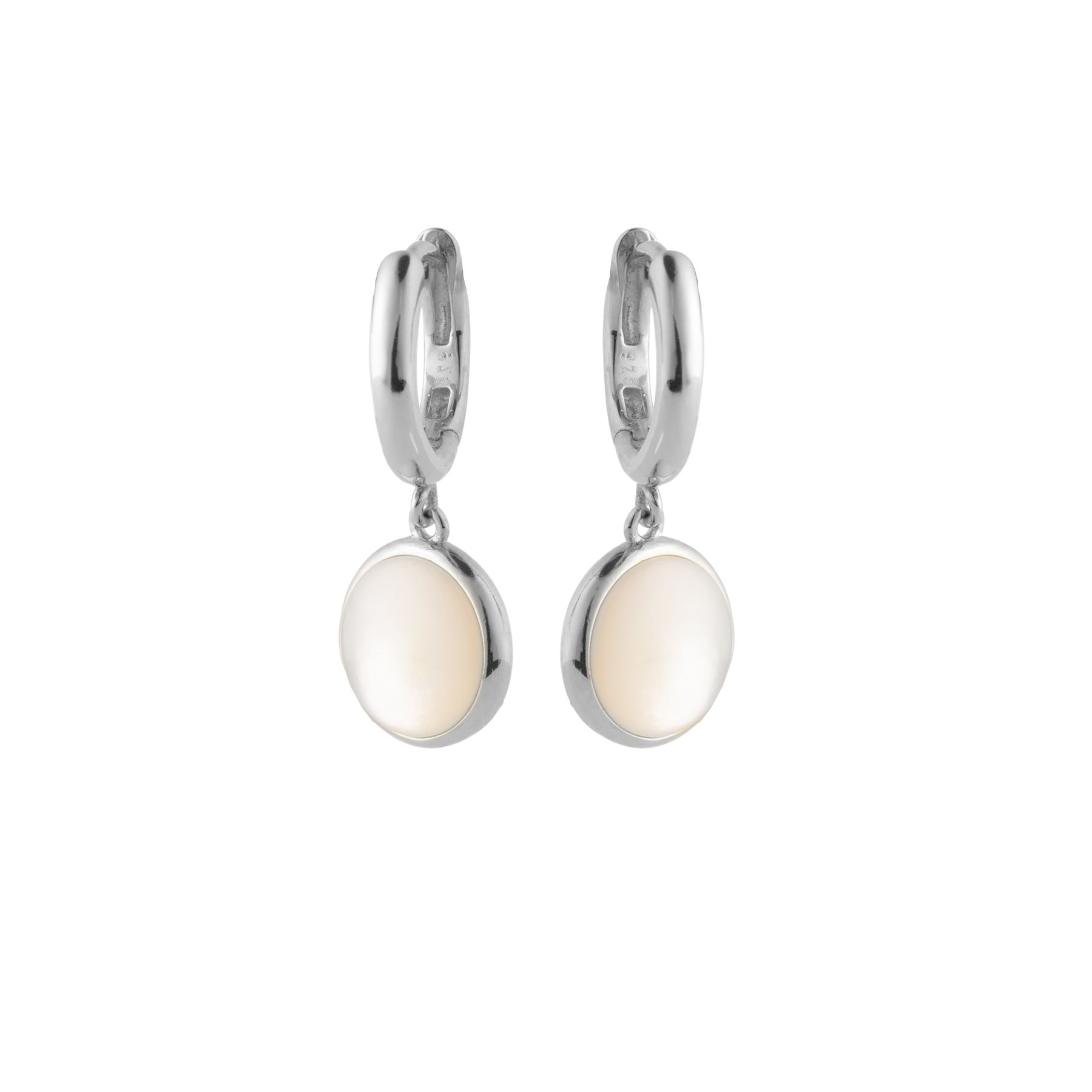 Astra silver earrings with mother of pearl