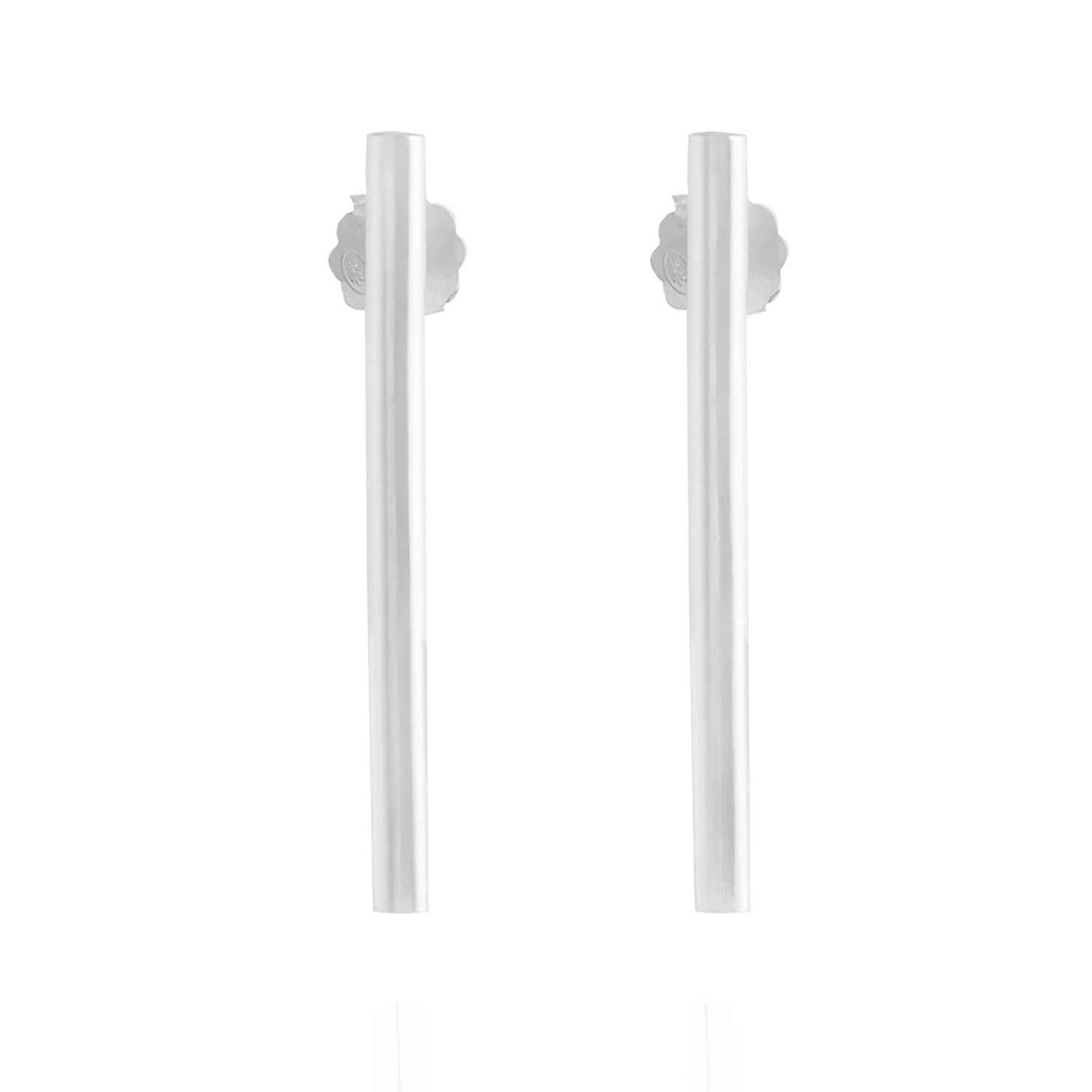 Bar studs silver earrings