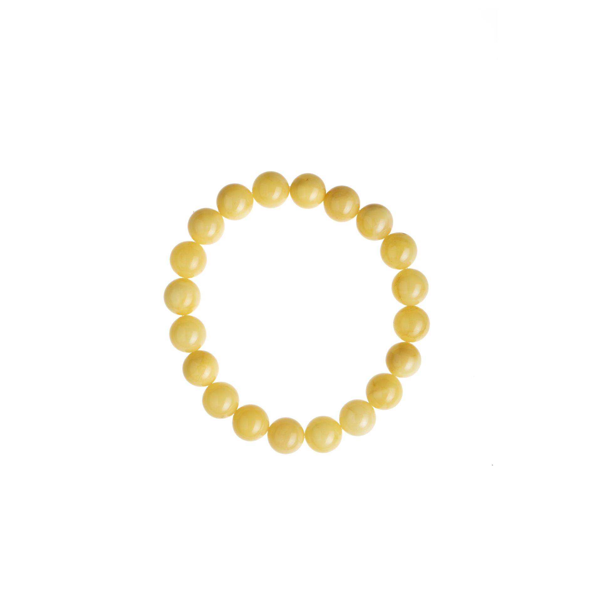 Elastic bracelet with milky amber