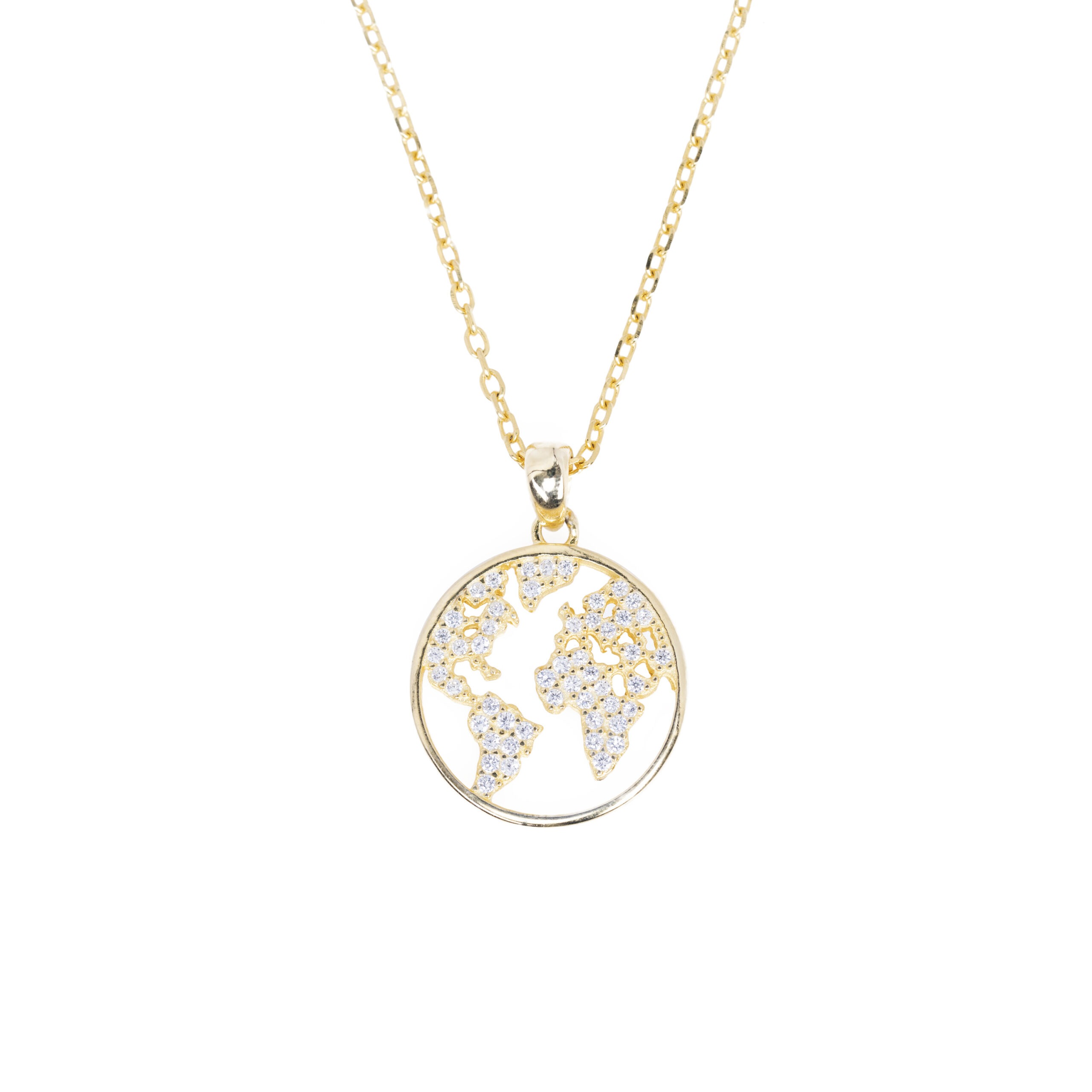 Globe gold necklace