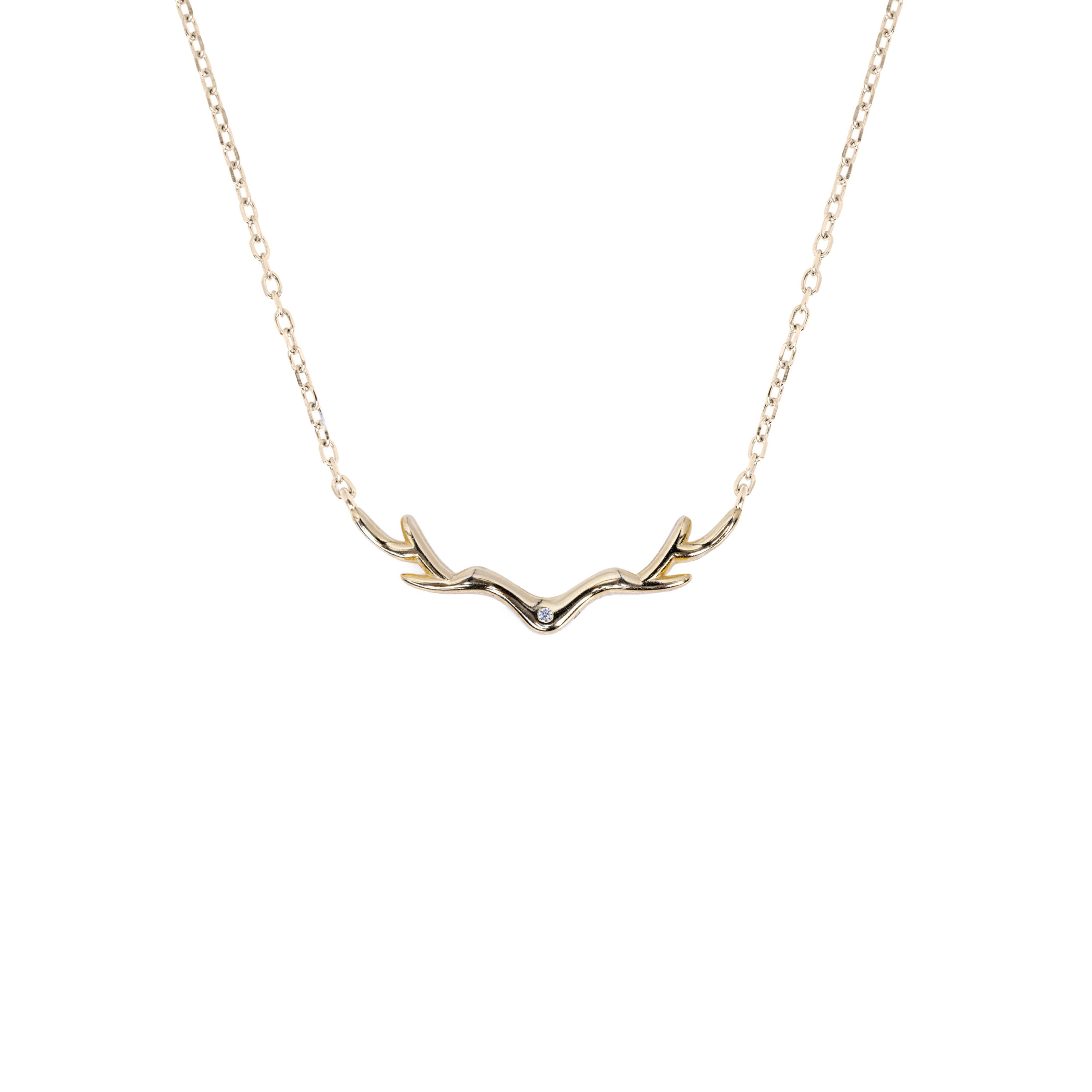 Gold antler necklace