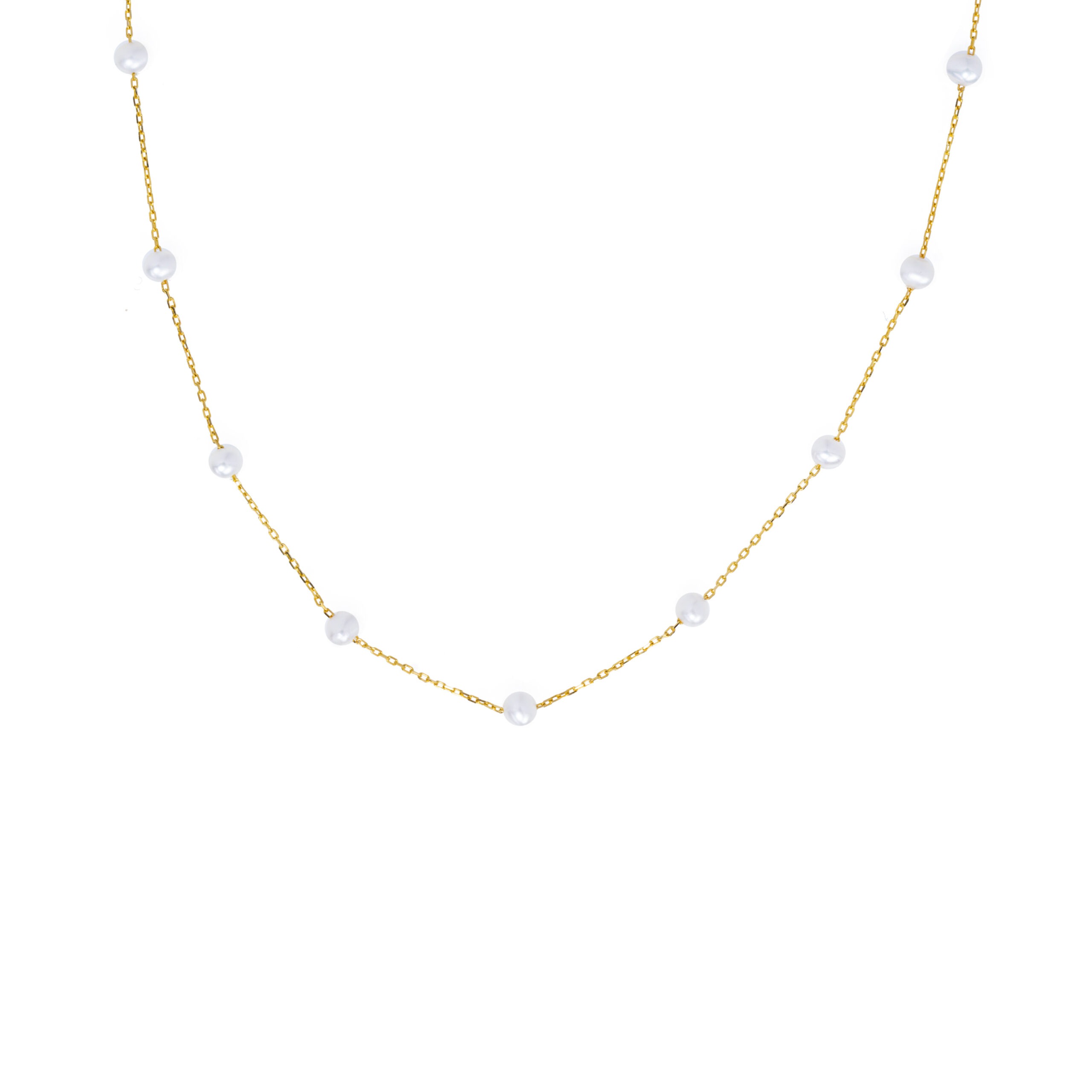 Gold necklace with freshwater pearls