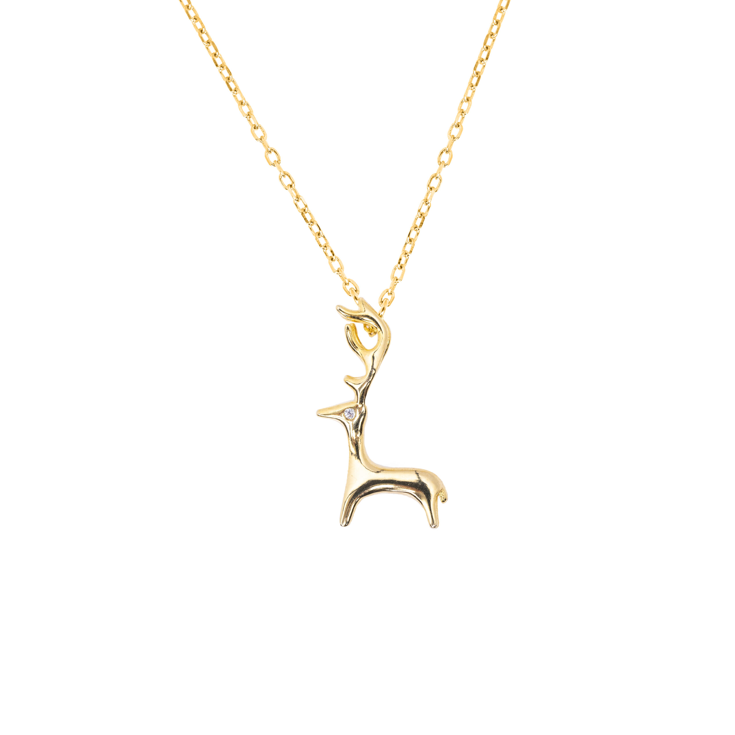 Gold reindeer necklace