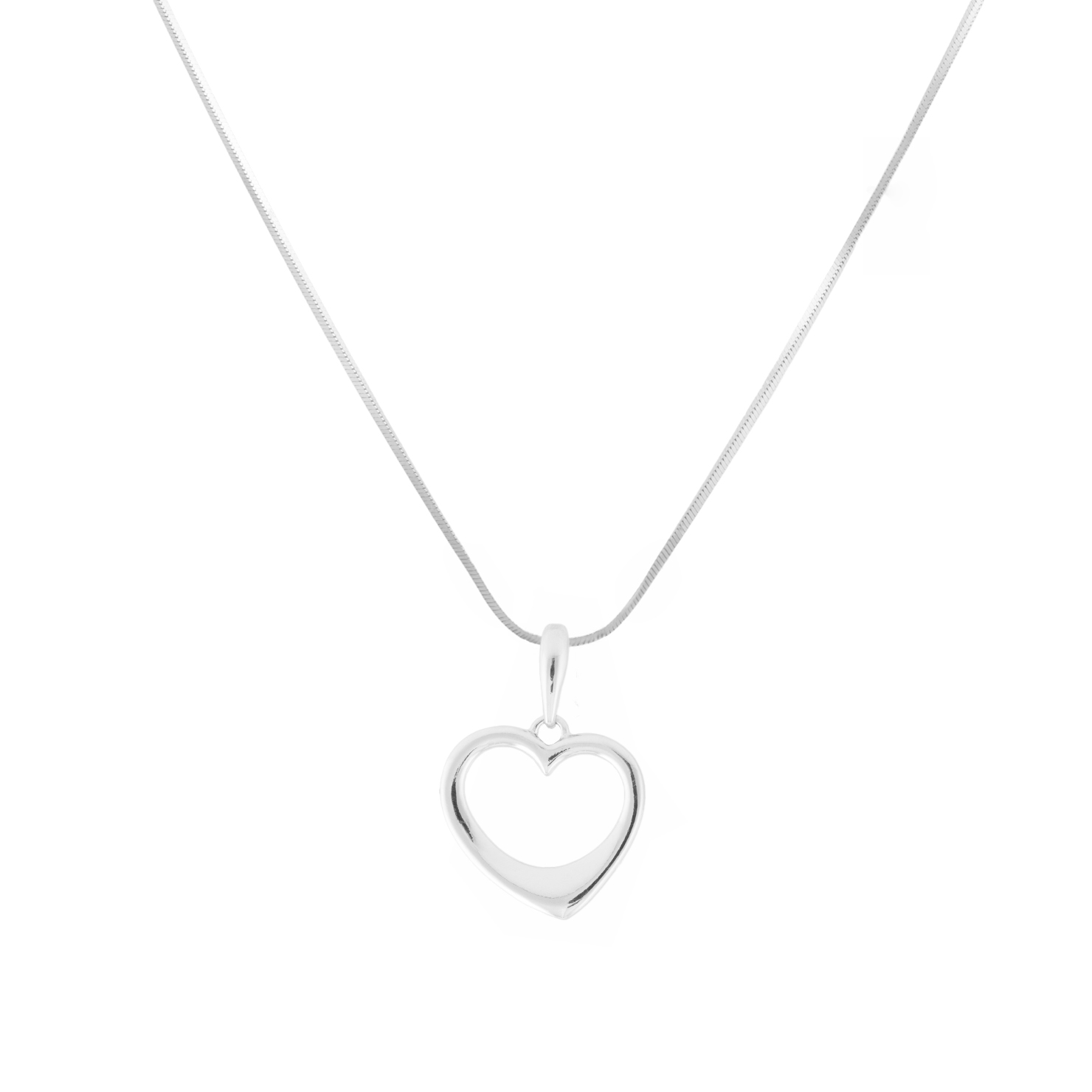 Heart silver necklace