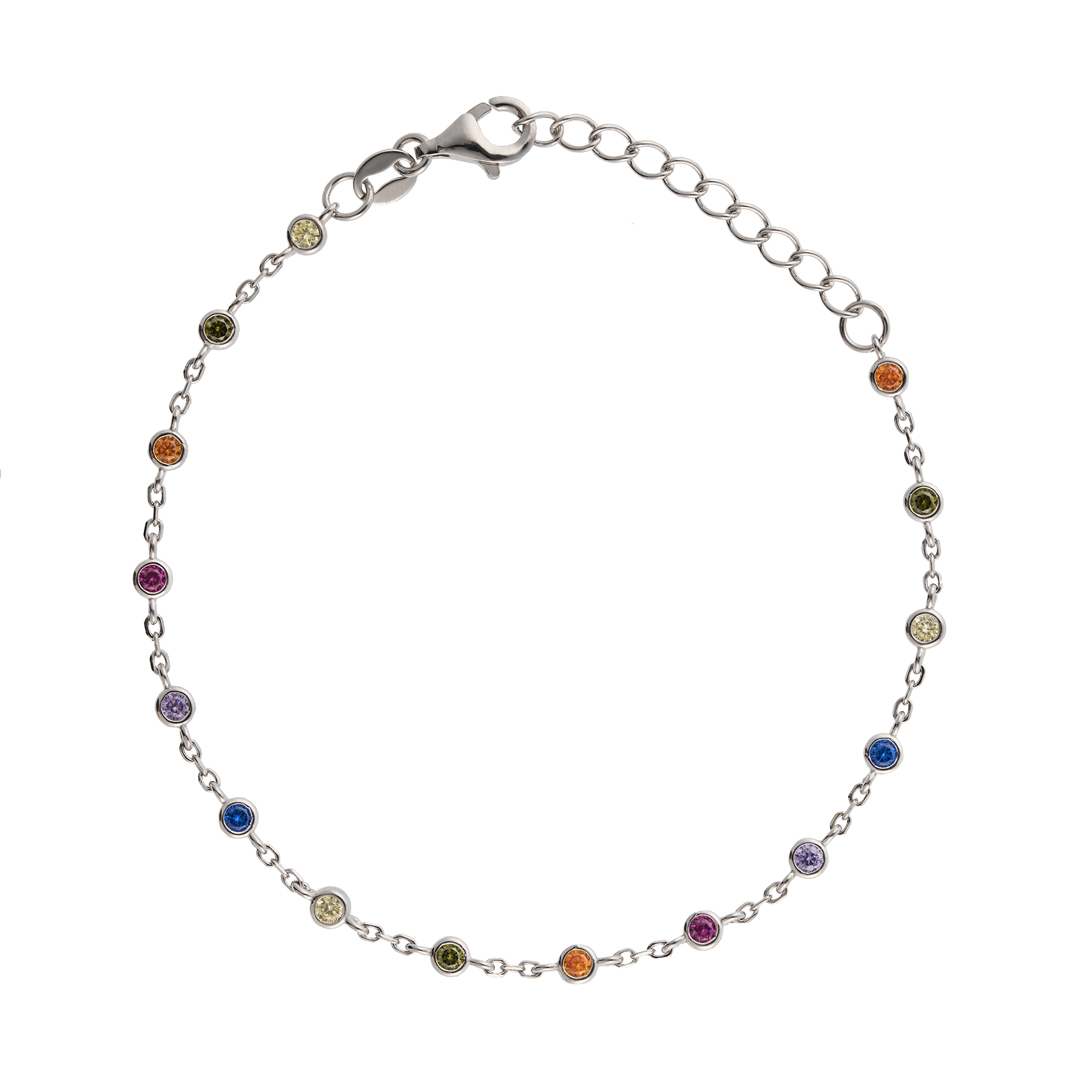 Rainbow silver bracelet