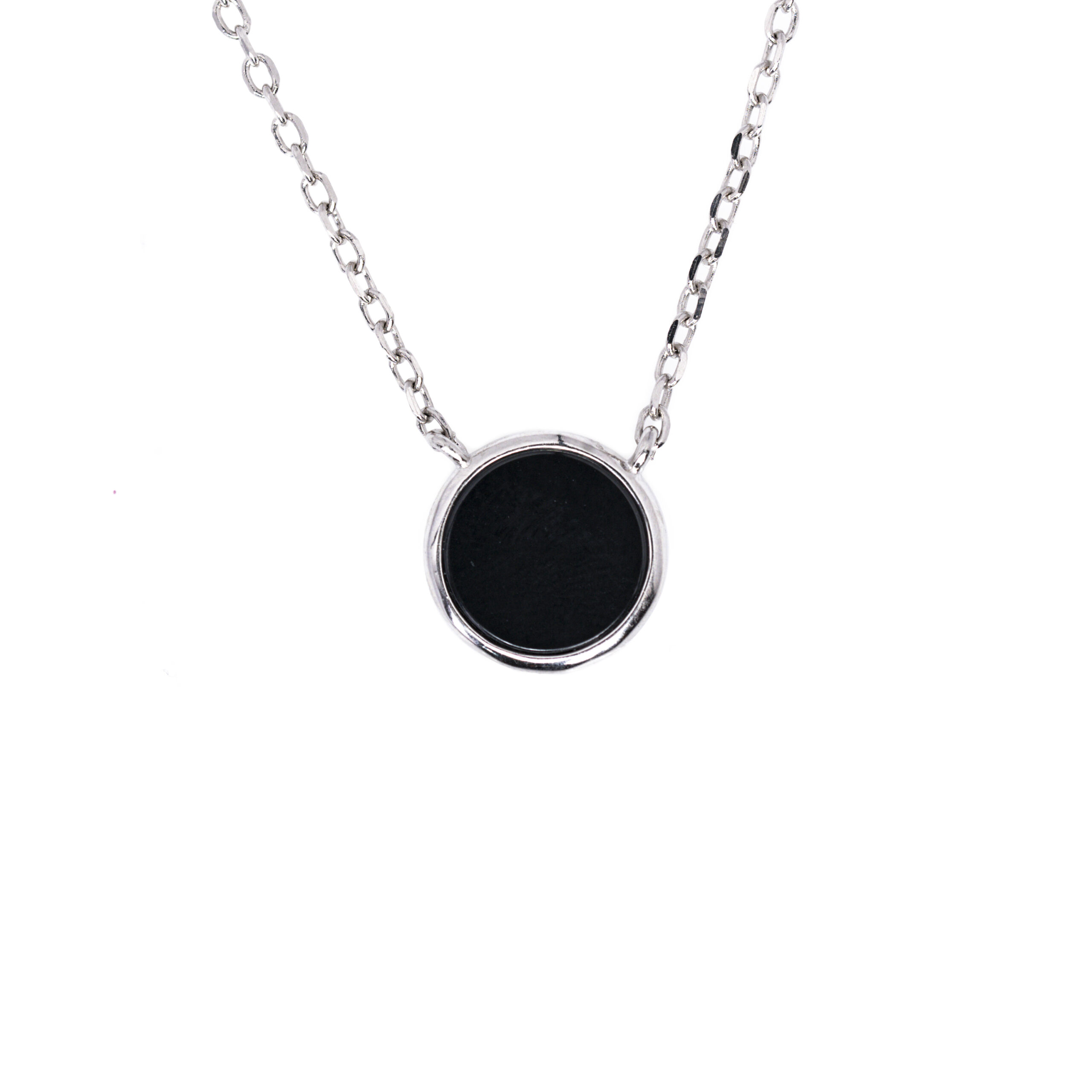 Silver necklace with onyx