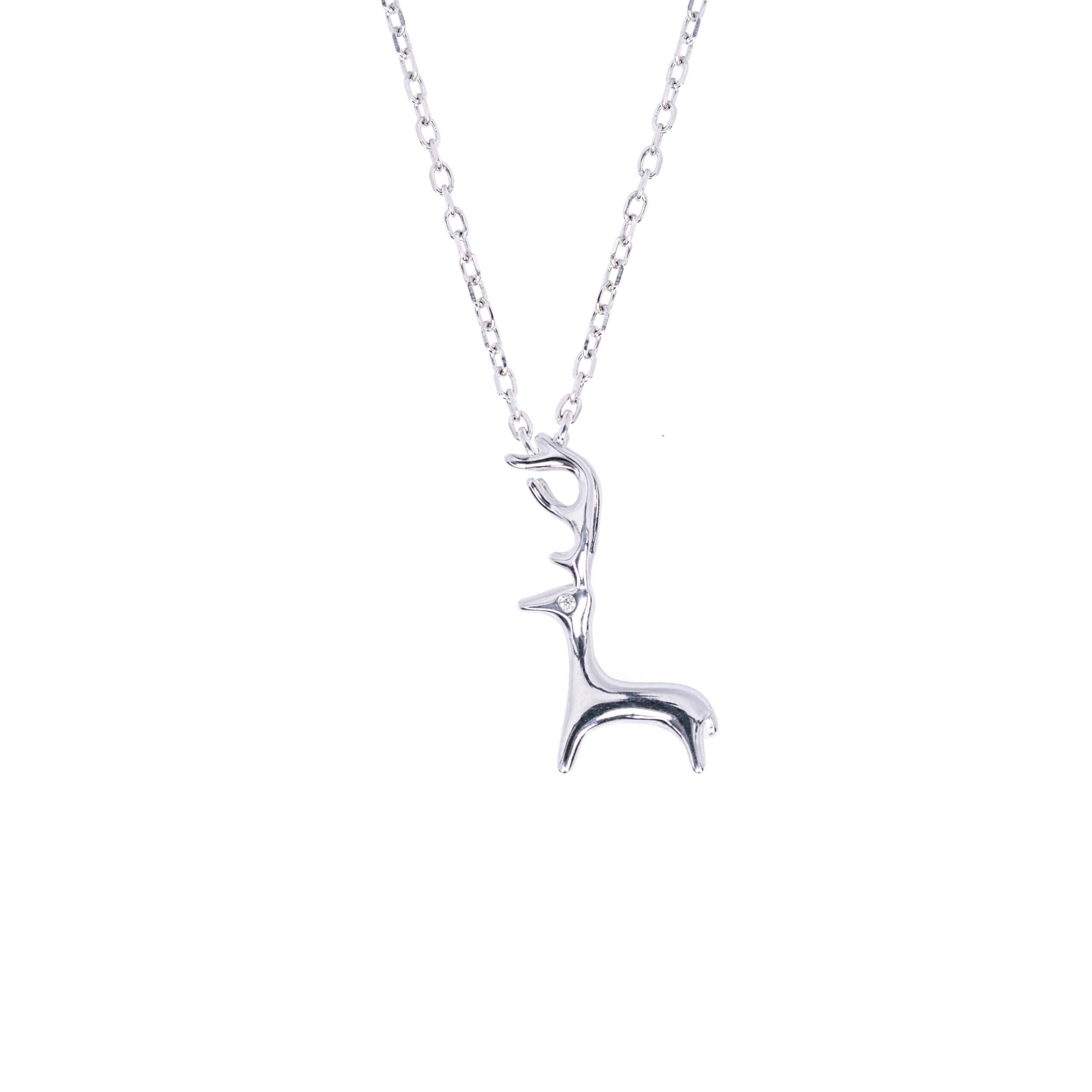 Silver reindeer necklace