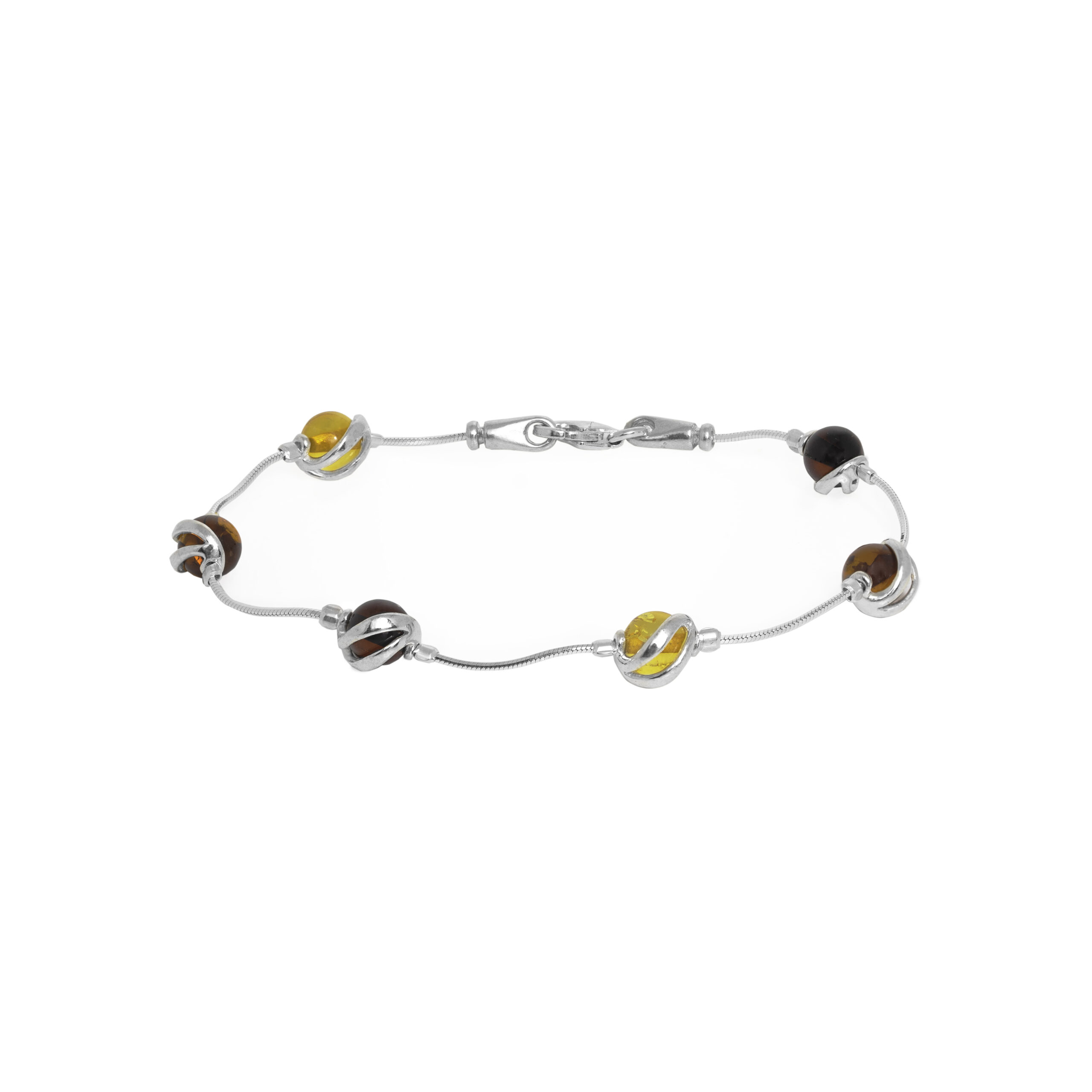 Sophia silver bracelet with amber