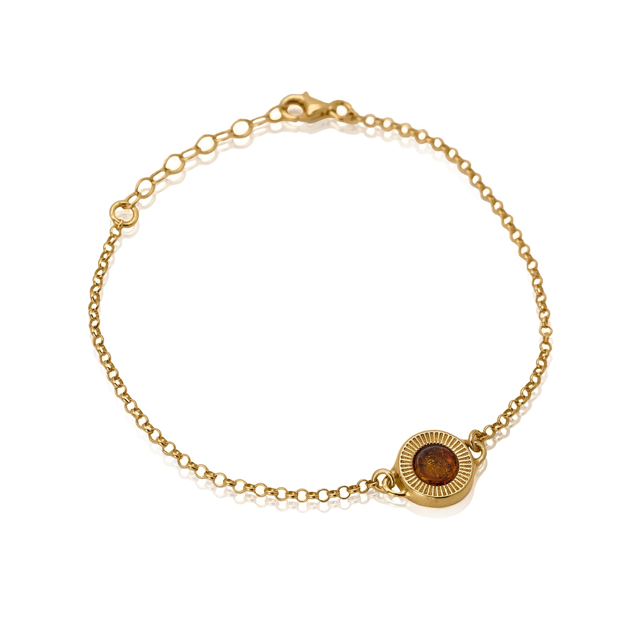 Sun bracelet with cognac amber